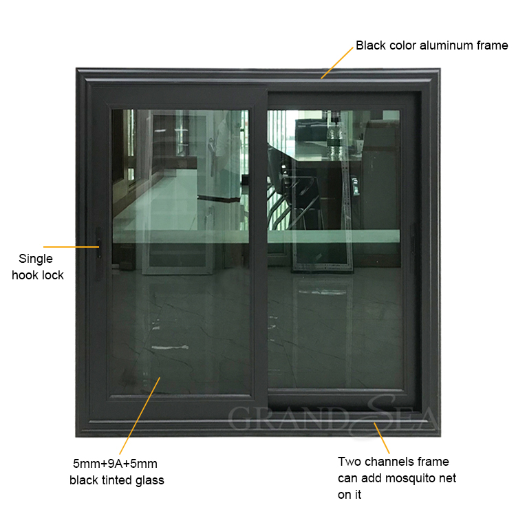 finestra scorrevole in alluminio nero