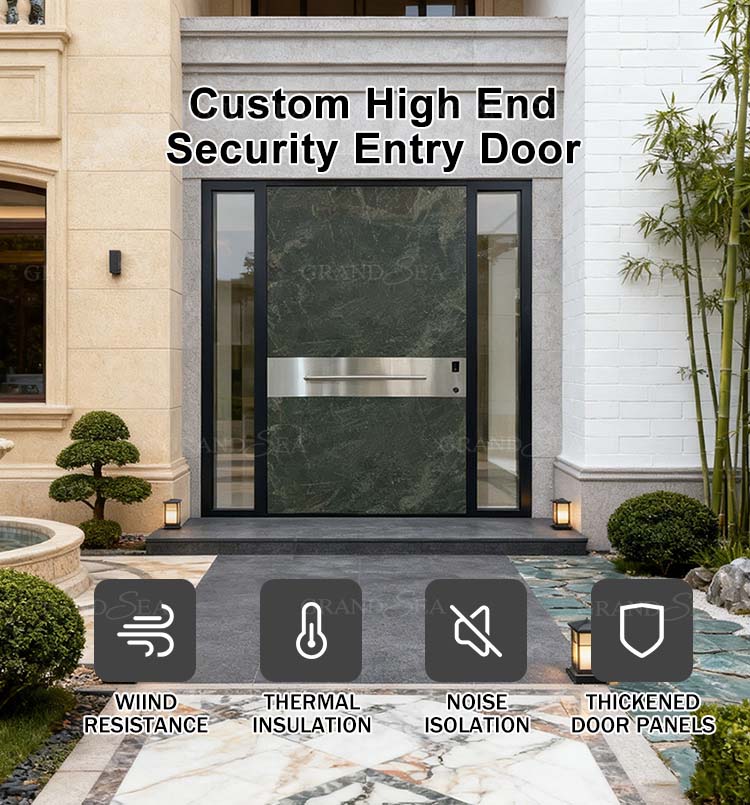 Aluminum pivot door entrance