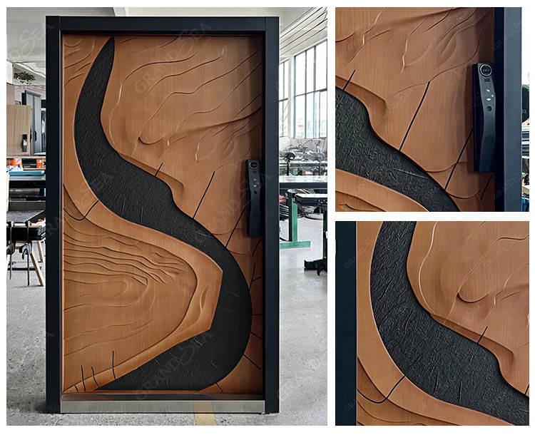 Wood carving front door