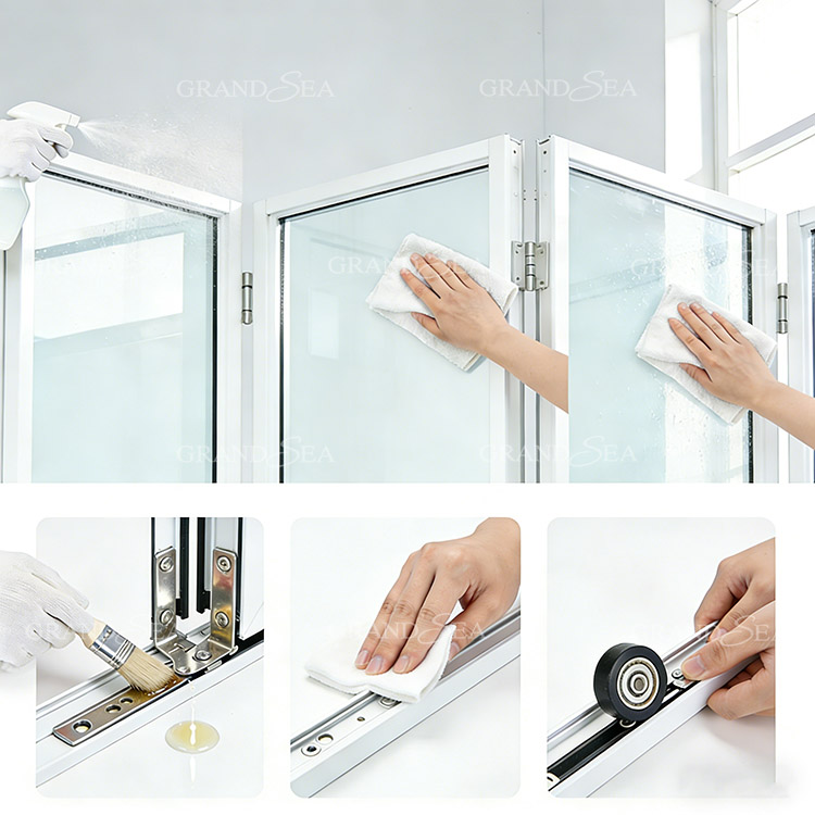 Modern aluminum folding doors