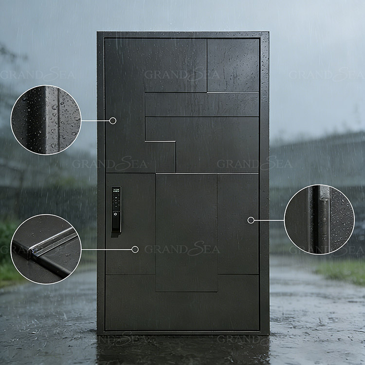 Black Aluminum Pivot Door