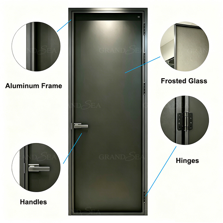 Black Aluminum Bathroom Door