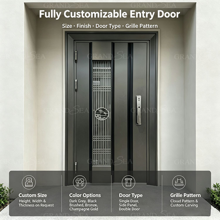 minimalist stainless steel Exterior door