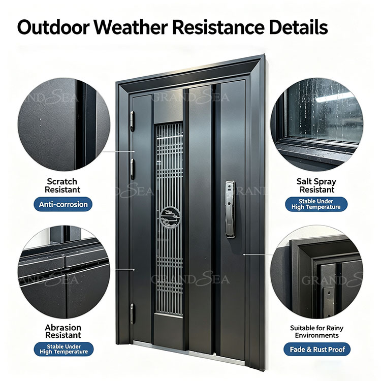 modern stainless steel front door