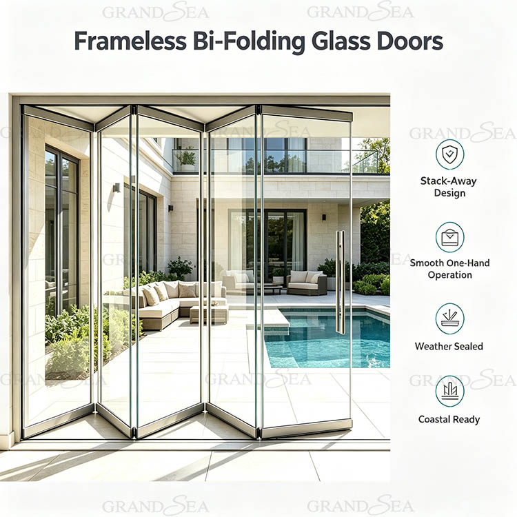 frameless glass folding doors frameless glass folding doors