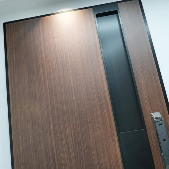 Oversized wooden front door