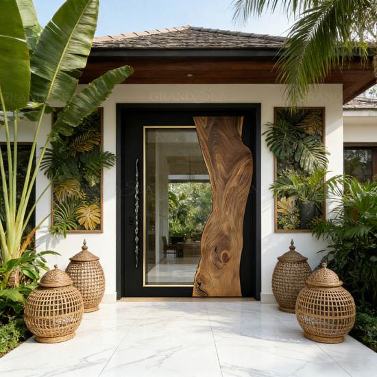 porta girevole orizzontale in vetro