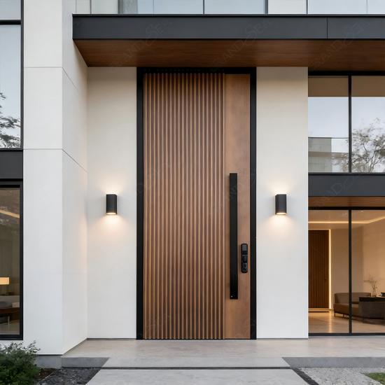 Porta d'ingresso a battente in legno massello