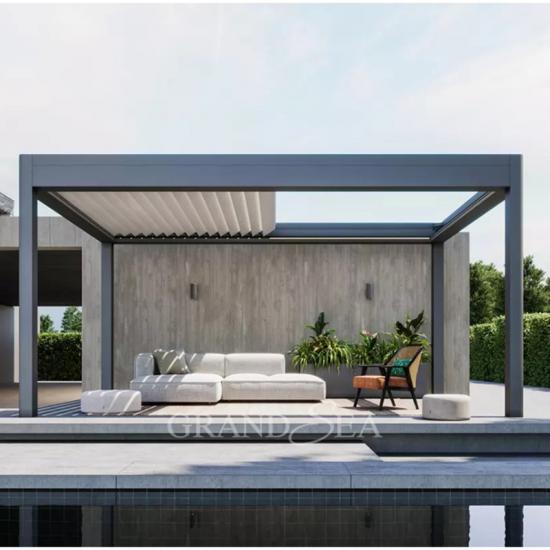 pergola di lusso con lamelle in alluminio