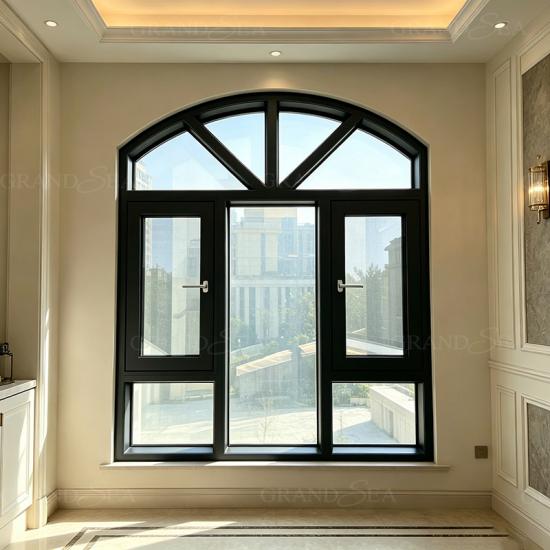 aluminum arched casement window