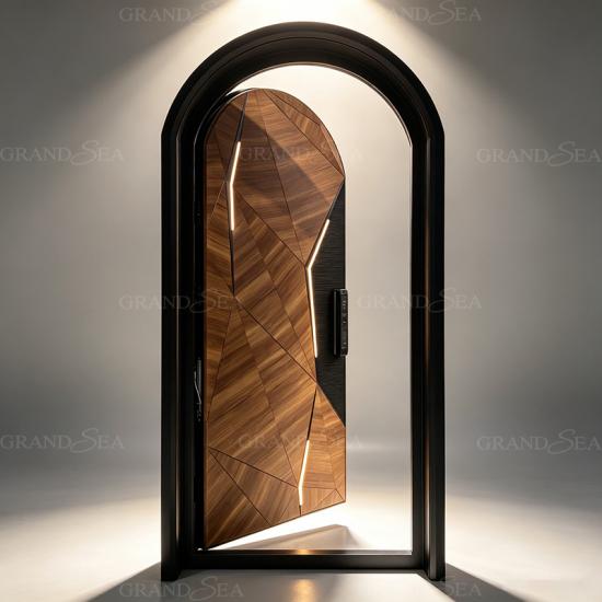 porte ad arco in legno intagliato