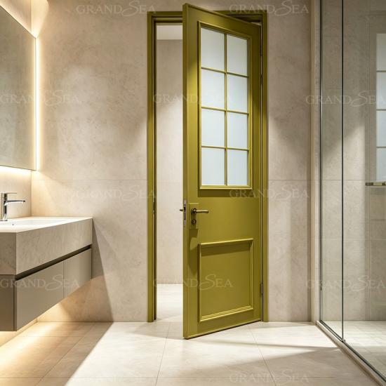 Retro aluminum frosted glass door