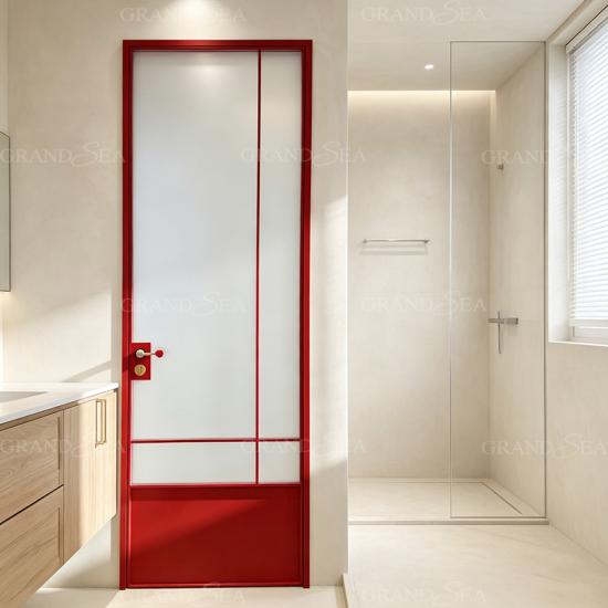 Porta in vetro in alluminio retrò