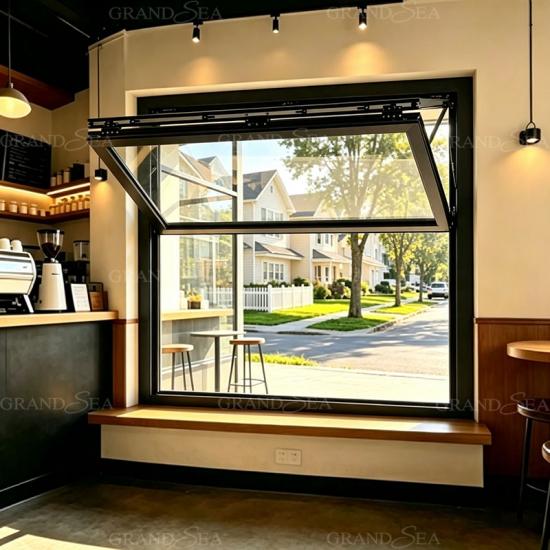 vertical folding glass window