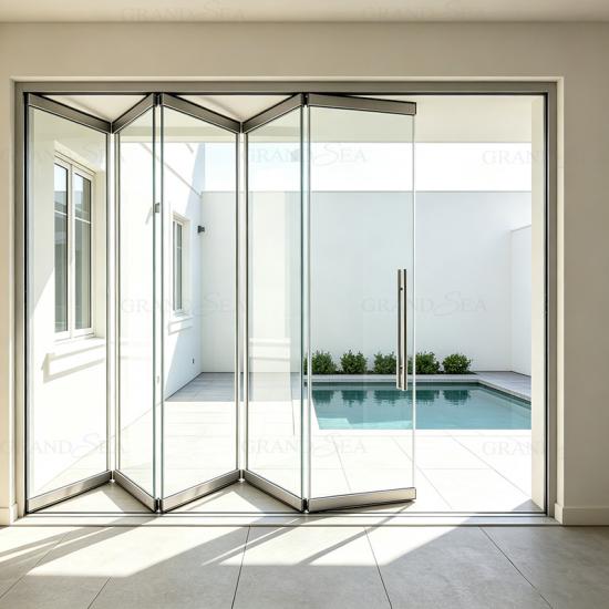 frameless glass folding doors