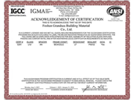 IGCC/IGMA Certificate