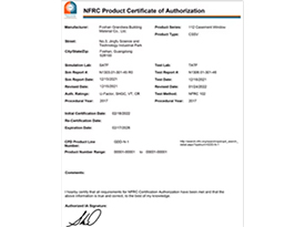 NFRC certification